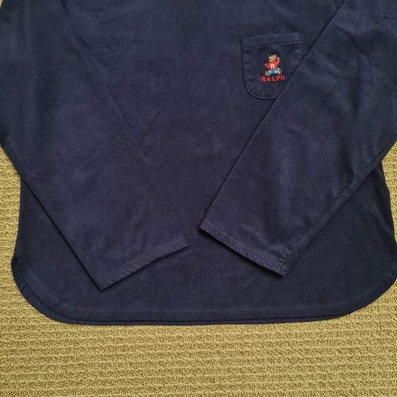 Ralph Ralph Lauren Navy Light Weight Fleece Lounge Top Navy M - Picture 6 of 12